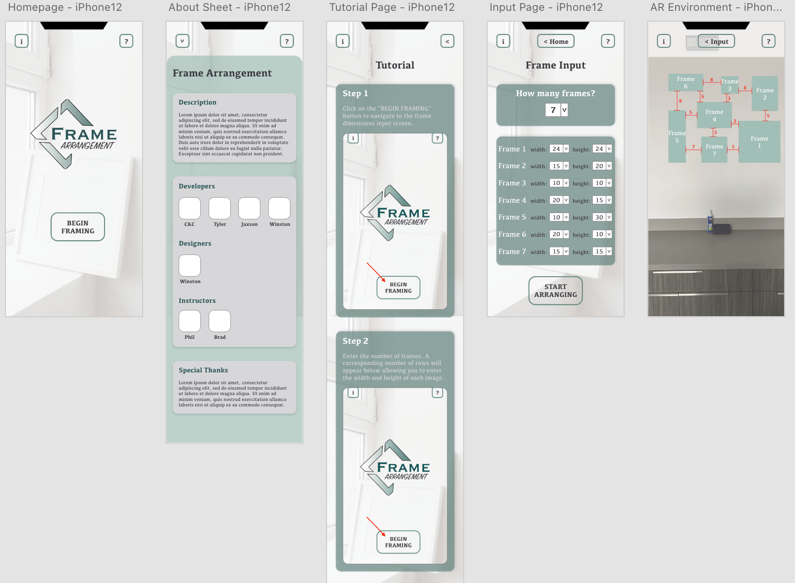 Arrange a Frame All Screens