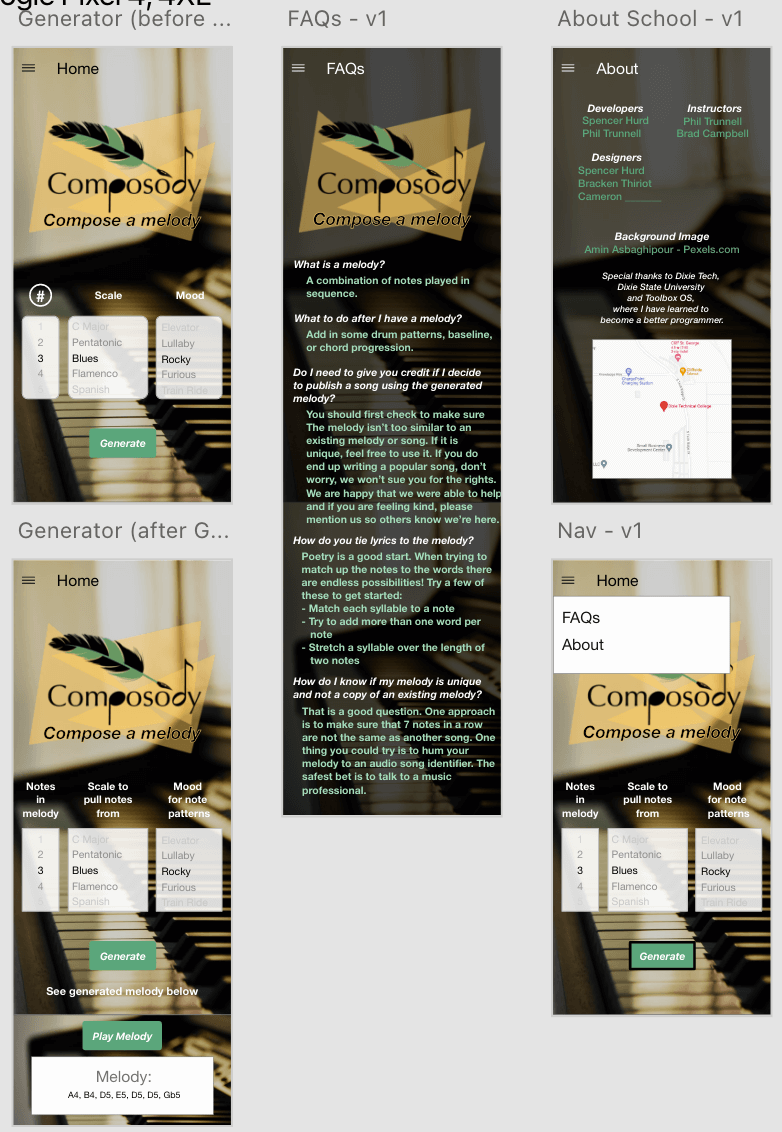 Composody All Screens
