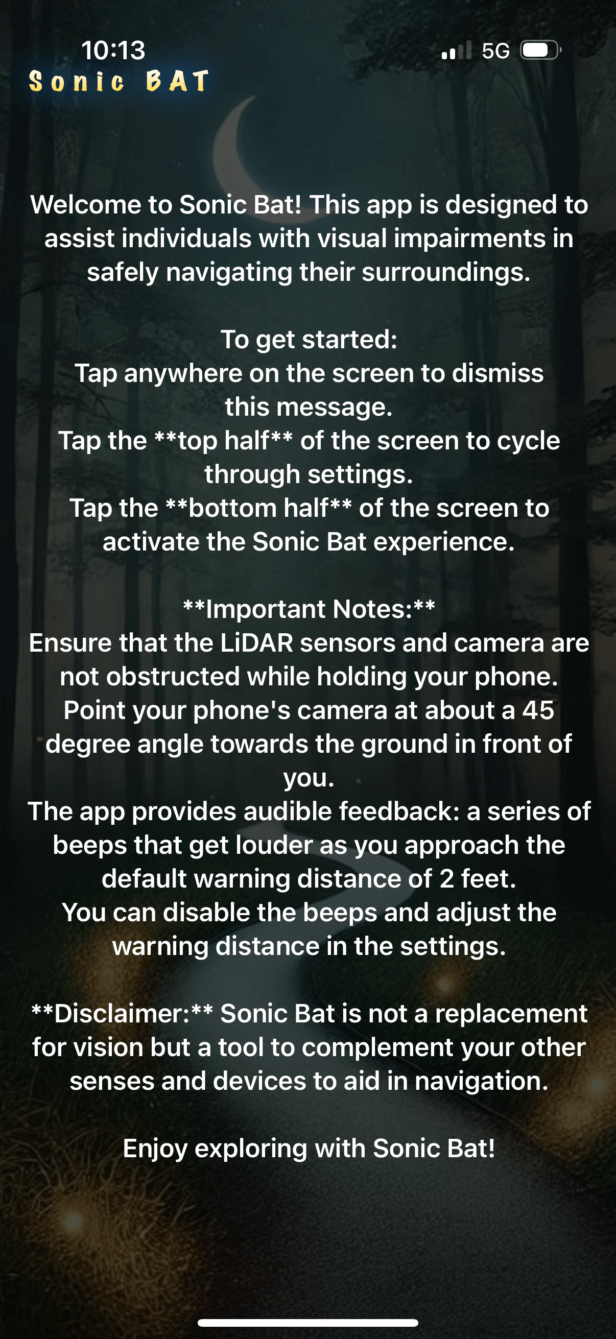 Sonic Bat Disclaimer